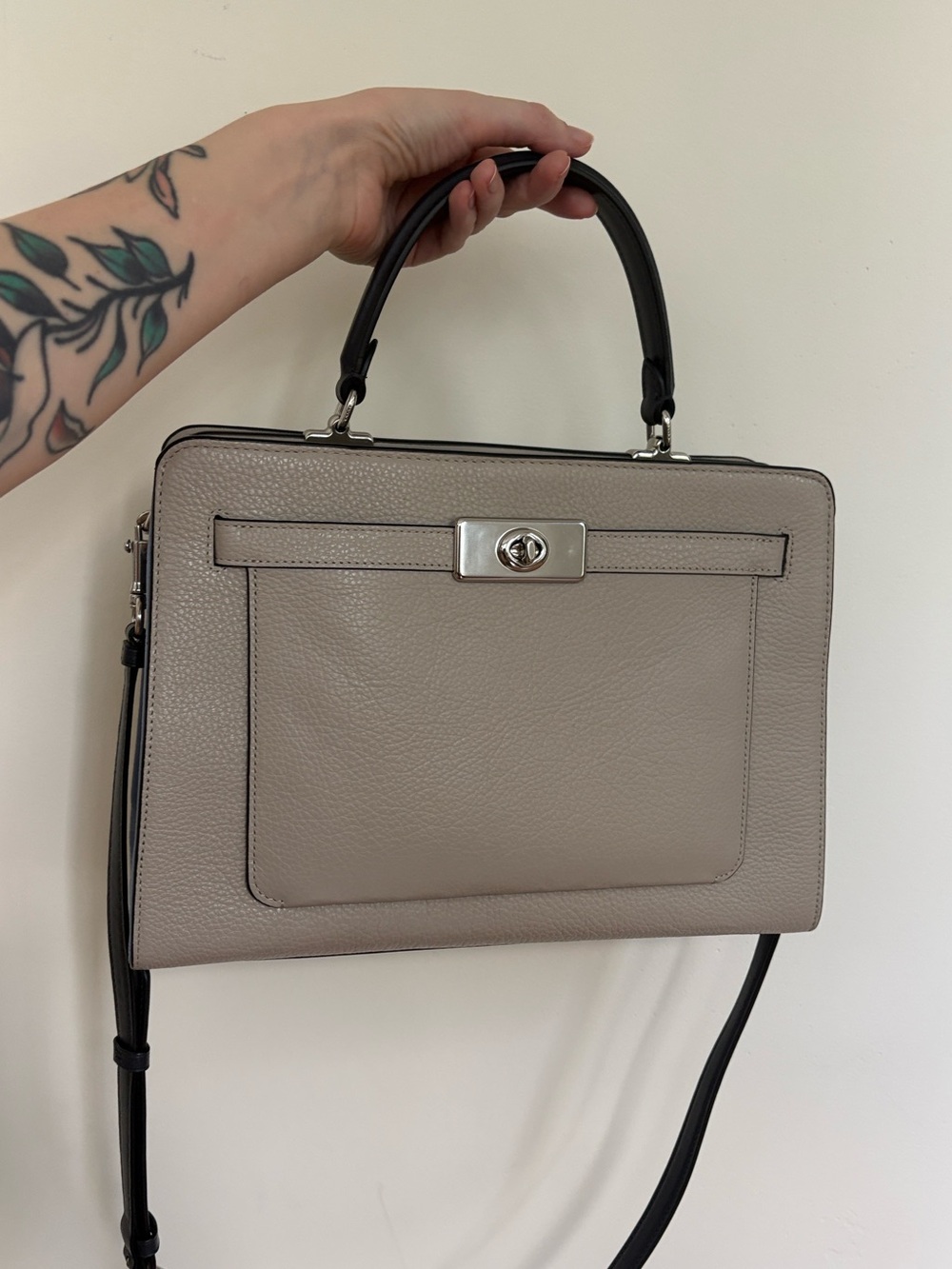 Coach Lane Carryall Grey and Blue Color-Block
